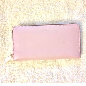 BRAND NEW J. Crew Italian Leather Pink Zip Wallet